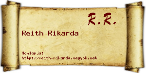 Reith Rikarda névjegykártya